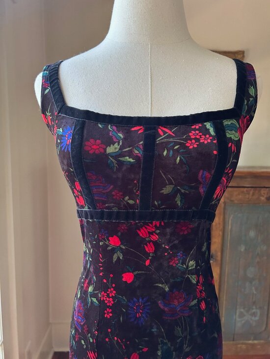 Betsey Johnson Dresses & Skirts - Vintage Betsey Johnson New York Velvet Floral Maxi Dress